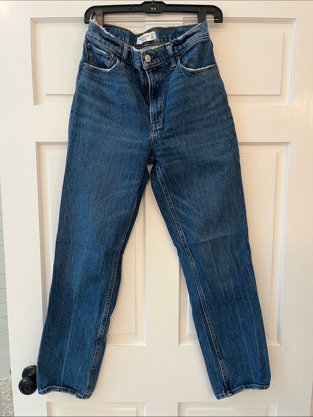 Abercrombie & Fitch 
The 90’s Straight-Leg, Ultra High rise
